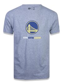 Camiseta NBA Golden State Warriors Cinza Com Logo New Era - Masculina