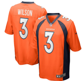 Camisa De Futebol Americano NFL Broncos Russell Wilson Laranja  – Masculina