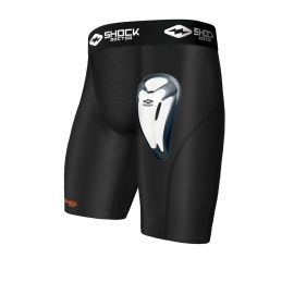 Shorts de compressão com coquilha Shock Doctor-Preto-P